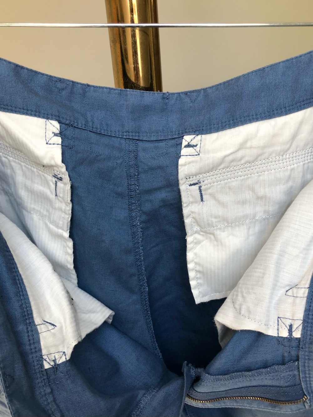 L.L.Bean Luxe Lightweight Linen Blend Blue Ankle Cargo Pants Size 18 - Picture 9 of 11